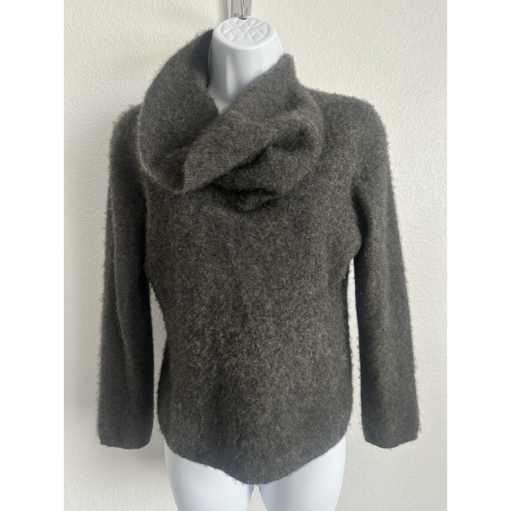 Women's Large Gray Charter Club Turtleneck Cashmere Sweater Classic